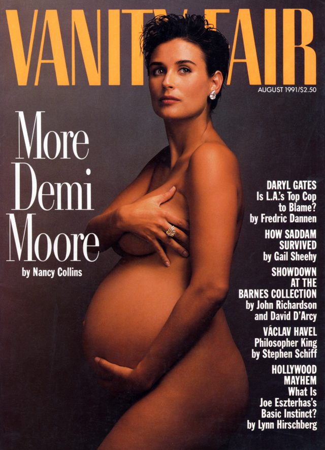 Storica copertina di Vanity-fair Demi Moore incinta